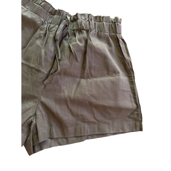 SHEIN Brown 100% Cotton High Waist Shorts Elastic Ruffle Waist Size Small - Picture 3 of 13